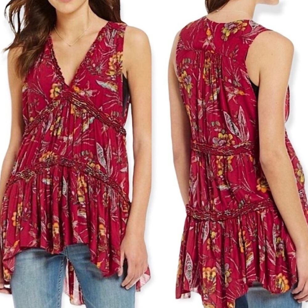 FREE PEOPLE TOP XS FREE PEOPLE BOHO TOP XS